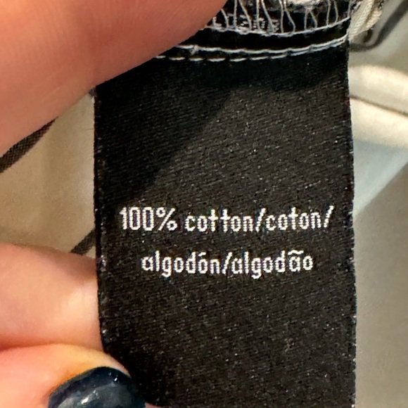 Calvin Klein Jeans Long Sleeve White/ Blue Stripe Button Down Shirt- size LT - Picture 6 of 7